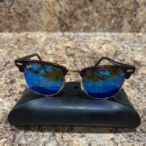Ray-ban Clubmasters with mirror blue lenses and original case